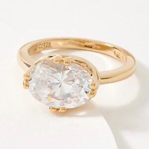 Diamonique 5 cttw Oval Ring, ROSE GOLD-Plated Sterling Silver